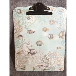 Punch Studio 49603 Ocean Fish Seashell Decorative Clipboard Letter Size Office